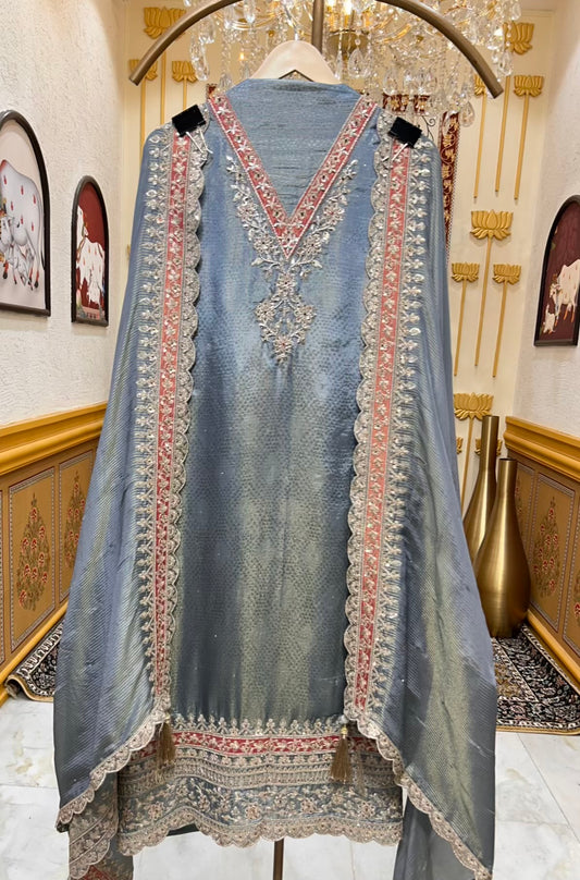 Sarvini Shimmer Bloom Suit (Blue)