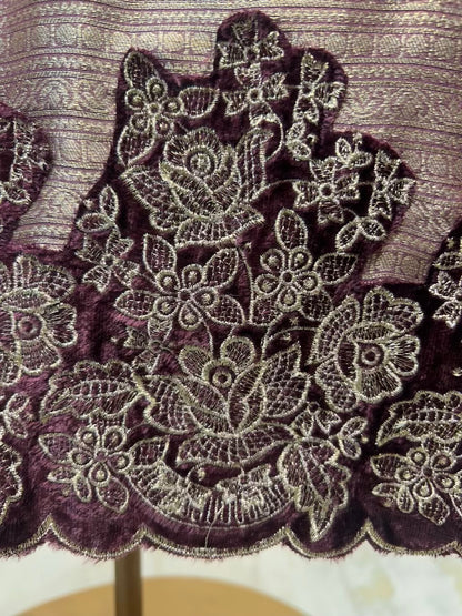 Rivayat Brocade Velvet Suit (Wine)