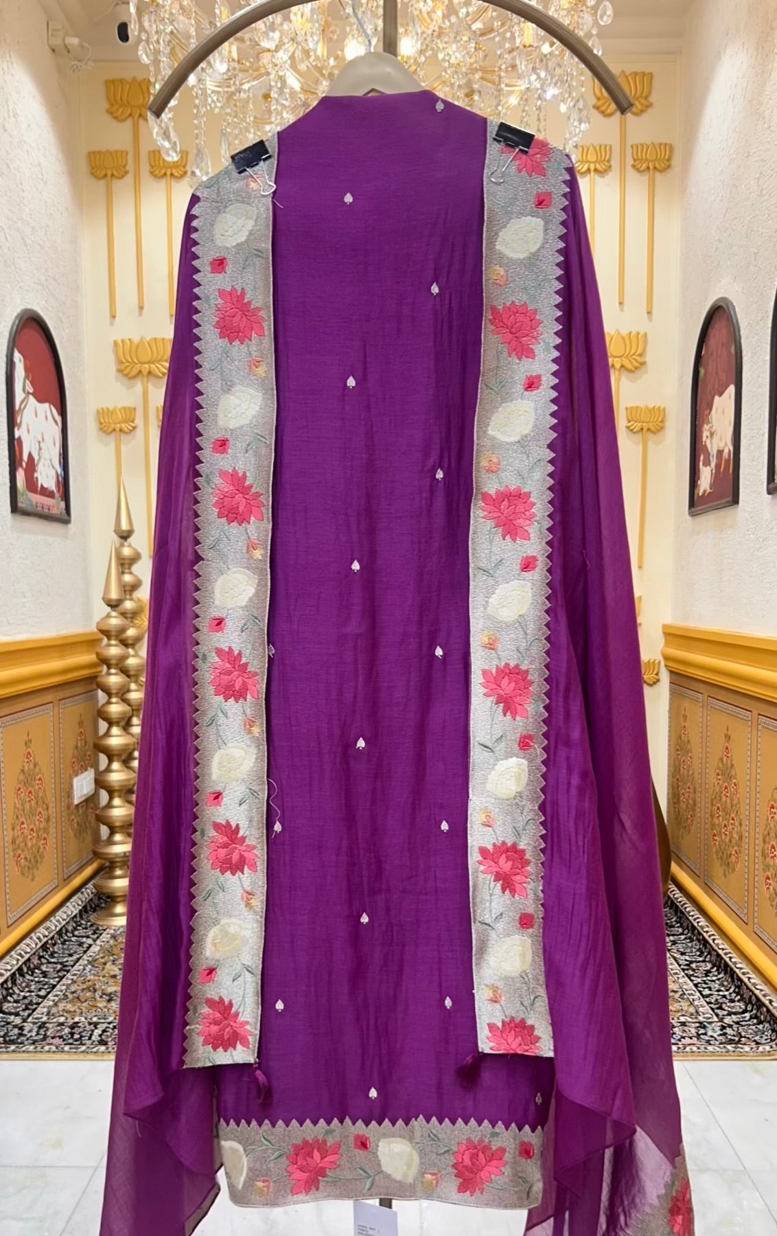 Aarini Zari Chanderi Suit (Purple)
