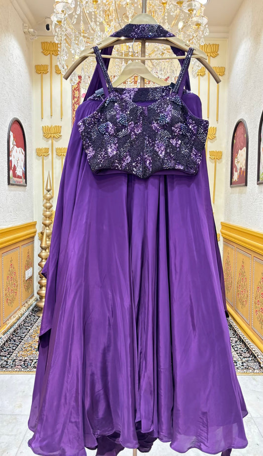 Saanjh Crepe Silk Lehenga Set