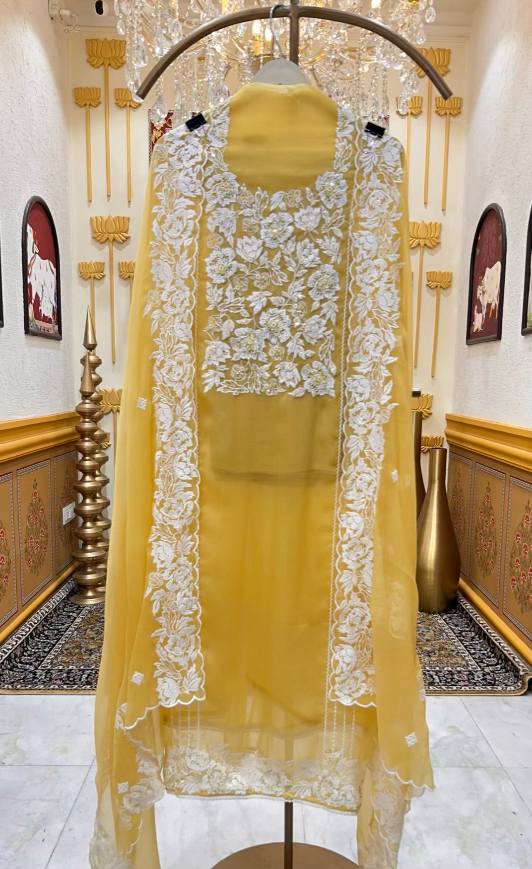 Elara Chiffon Grace Suit (Yellow)