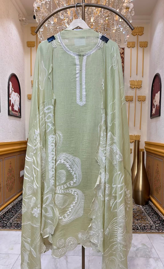 Ayleen Sequin Veil Suit (Pista Green)