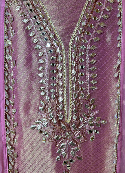 Saanvari Shimmer Organza Suit (Lavender)