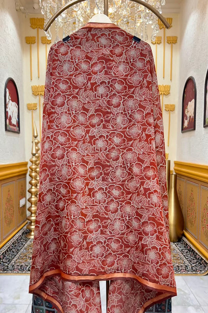 Vasundhara Patola Loom Suit (Rust)