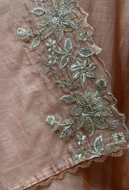Aavira Mul Chanderi Suit (Peach)
