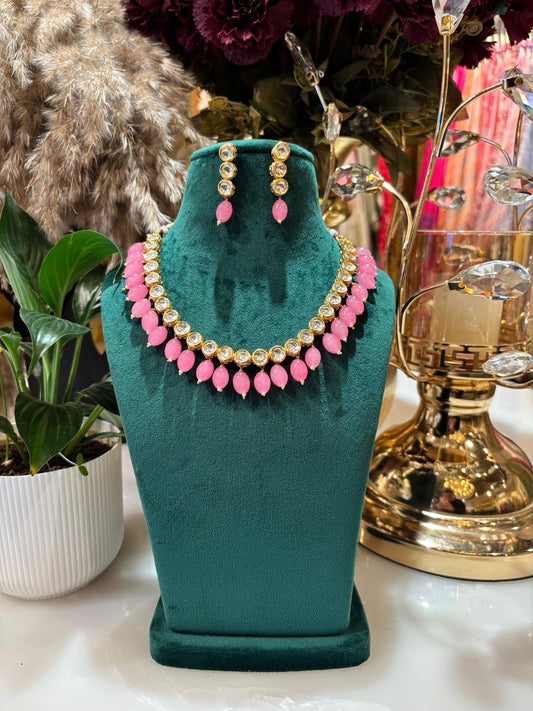 Nooraya Stone Kundan Set (Lavender)