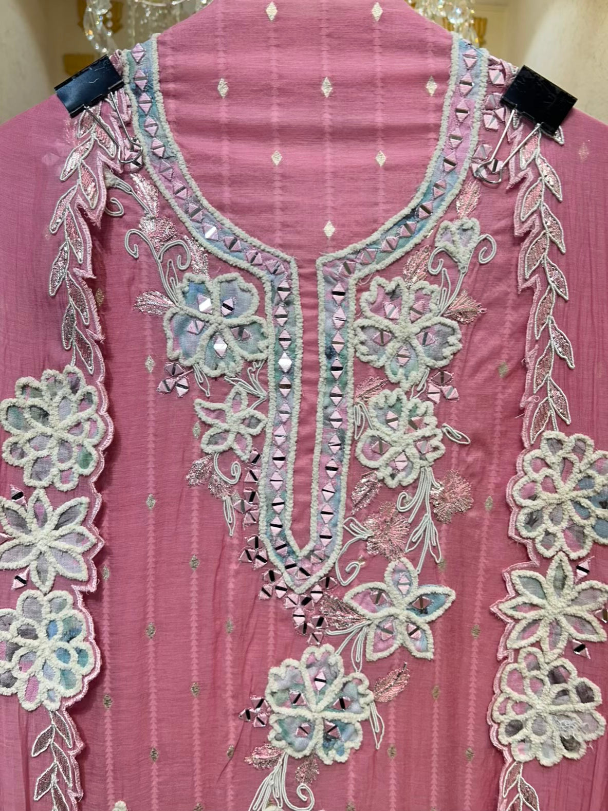 Nazneen Mul Mirror Élan Suit (Pink)