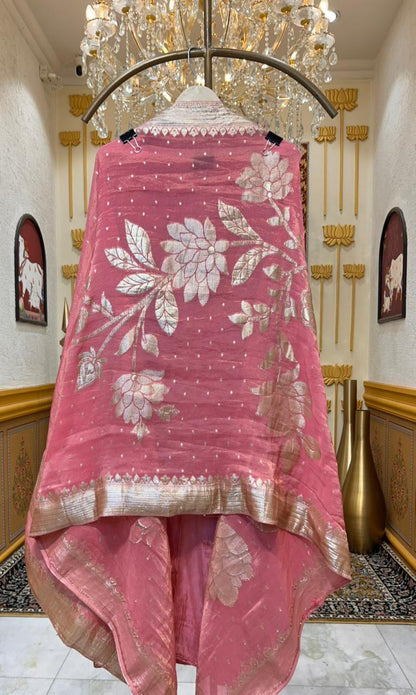 Arzella Banarasi Edge Suit (Pink)