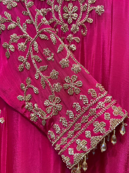 Elina Chinon Handwork Sharara Set (Pink)
