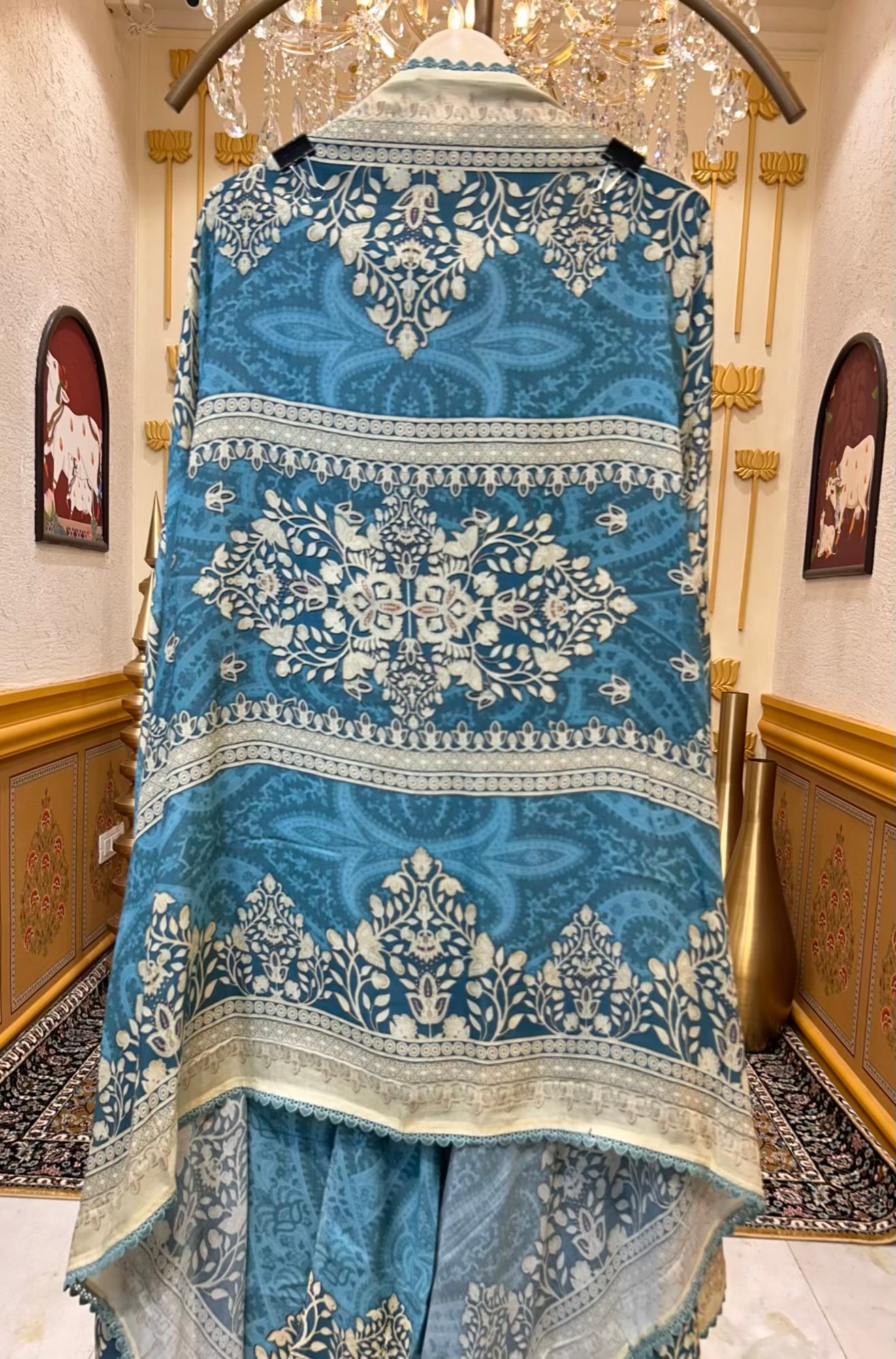 Zehraah Pashmina Veil Suit (Blue)