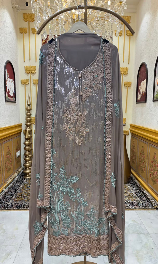 Saera Sequin Georgette Suit