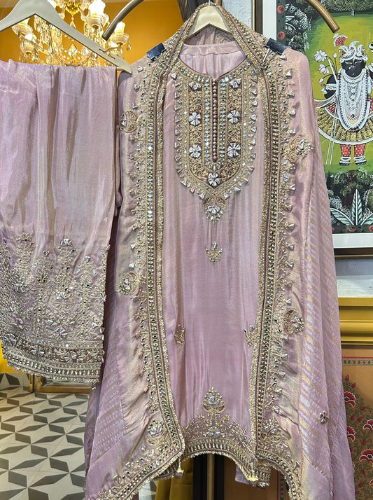 Zarqa Sharara Suit (Pink)