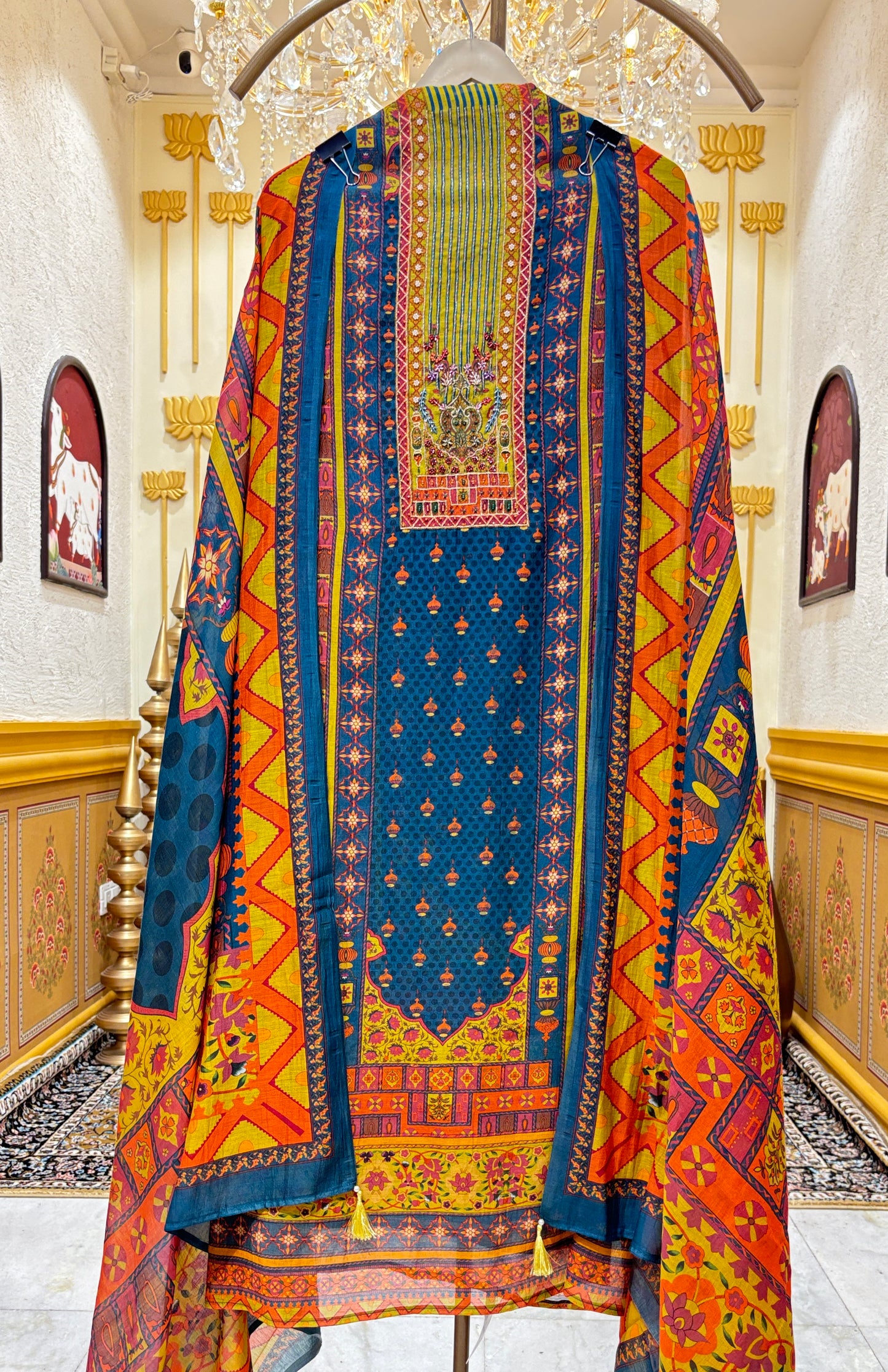 Mehrzoya Mul Chanderi Suit