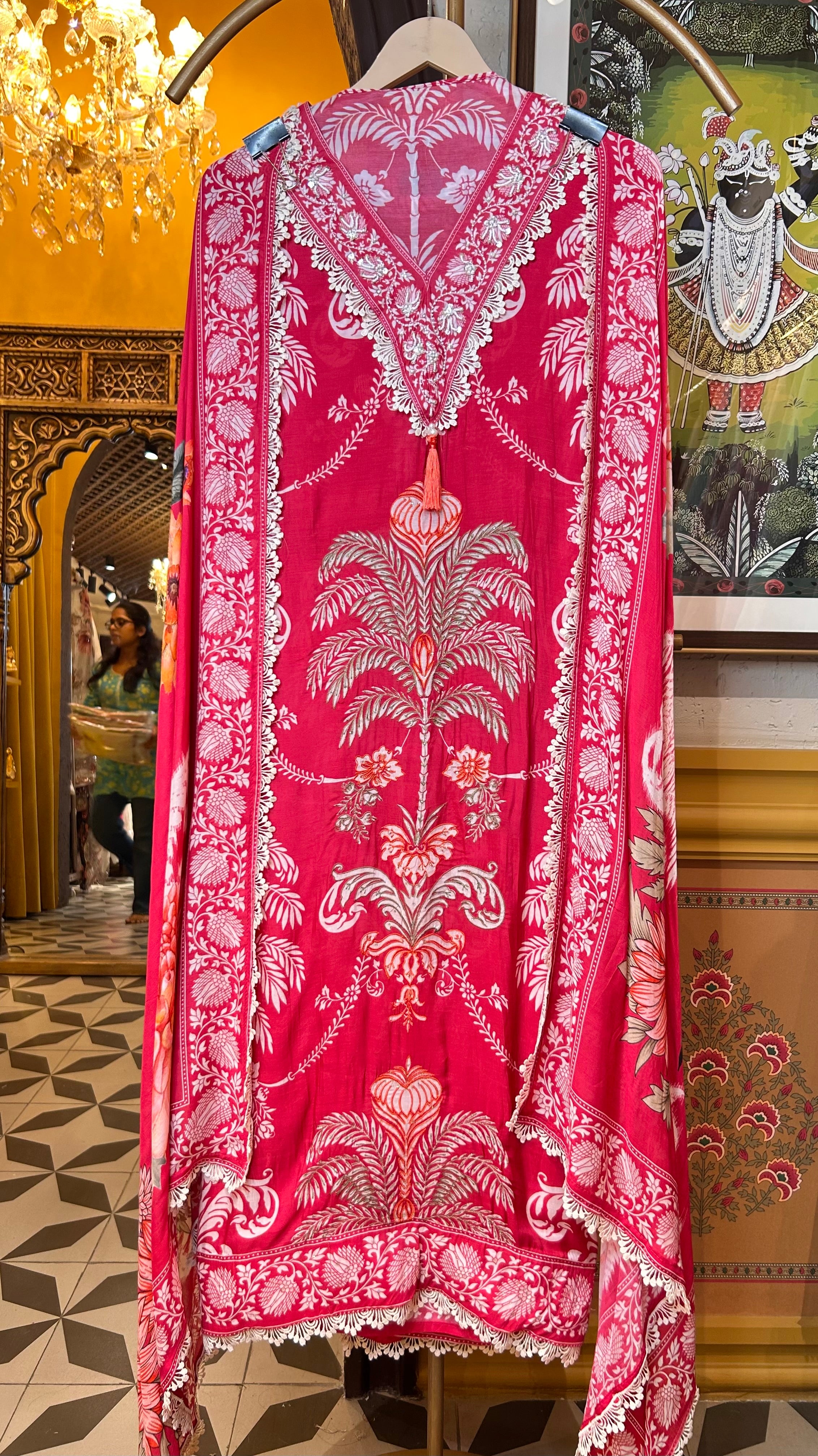 Saanjh Bela Muslin Suit (Pink)