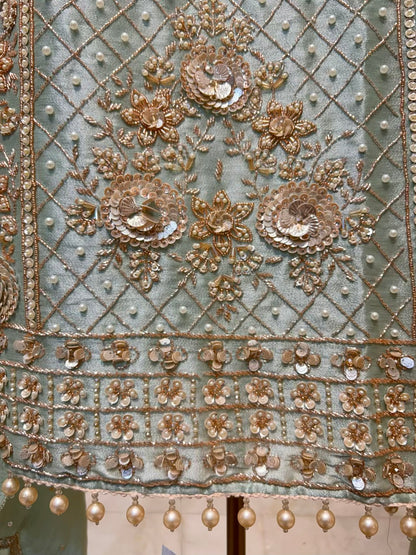 Ruhzara Sequin Veil Suit (Green)