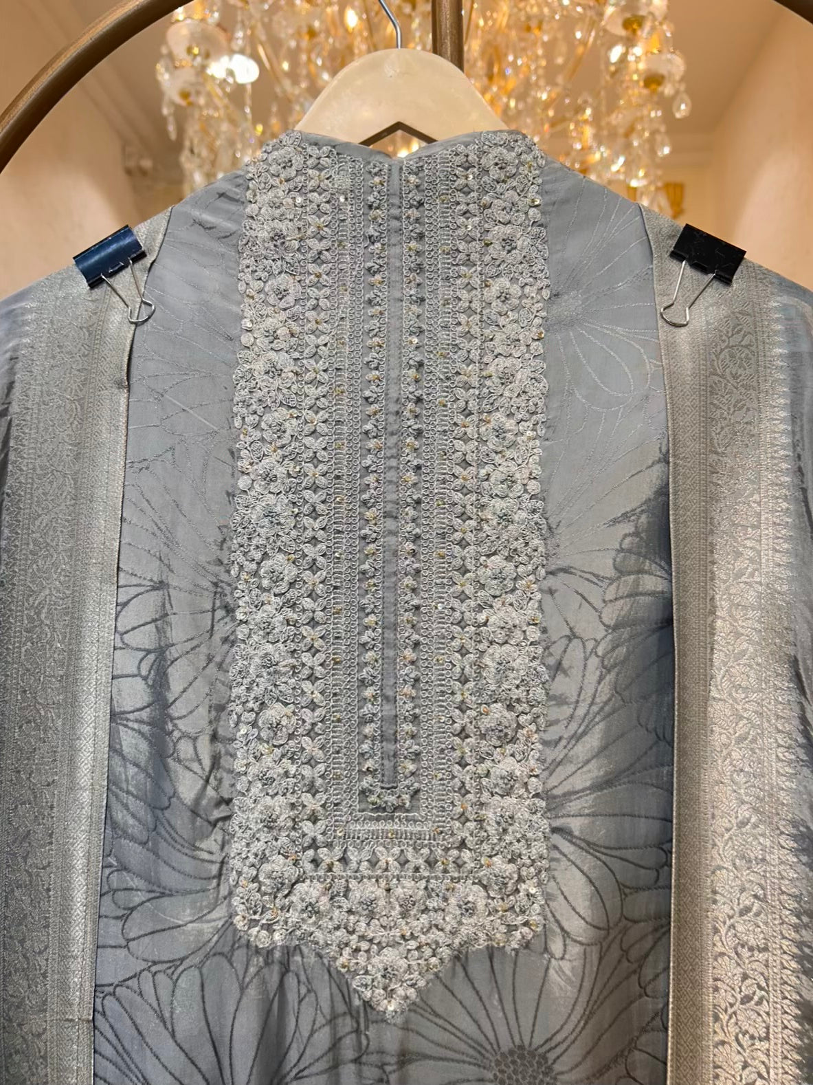 Zehra Dori Silk Suit (Grey)