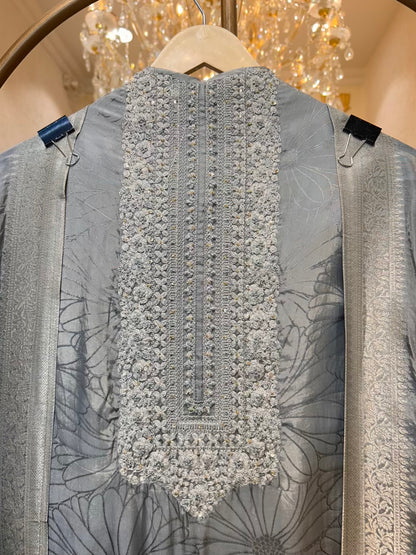 Zehra Dori Silk Suit (Grey)