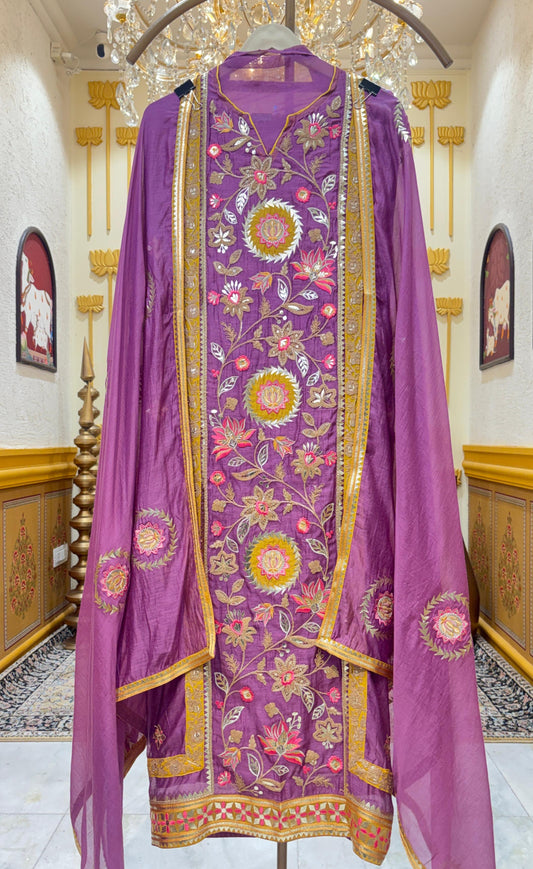 Aaradhya Zari Chanderi Suit