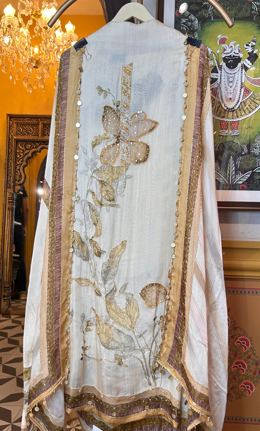 Elayna Organza Suit (Ivory Yellow)