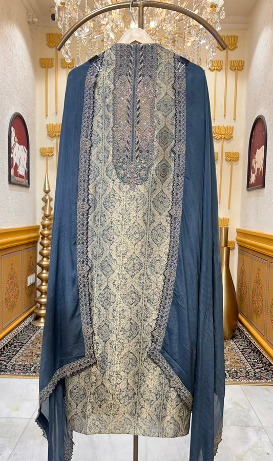 Zehraah Zari Shringaar Suit (Peacock Blue)