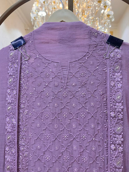 Husna Sequin Bloom Suit (Lavender)