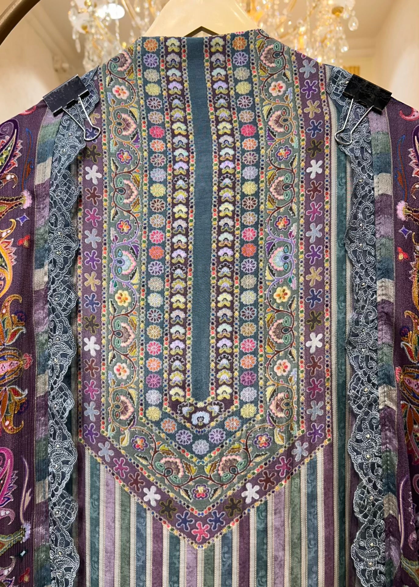 Aavira Silk Veil Suit (Peacock Blue)