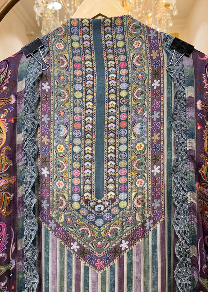 Aavira Silk Veil Suit (Peacock Blue)