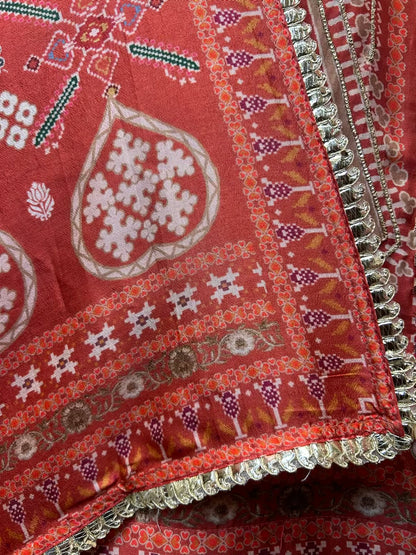 Ameera-é-Patola Suit (Rust)