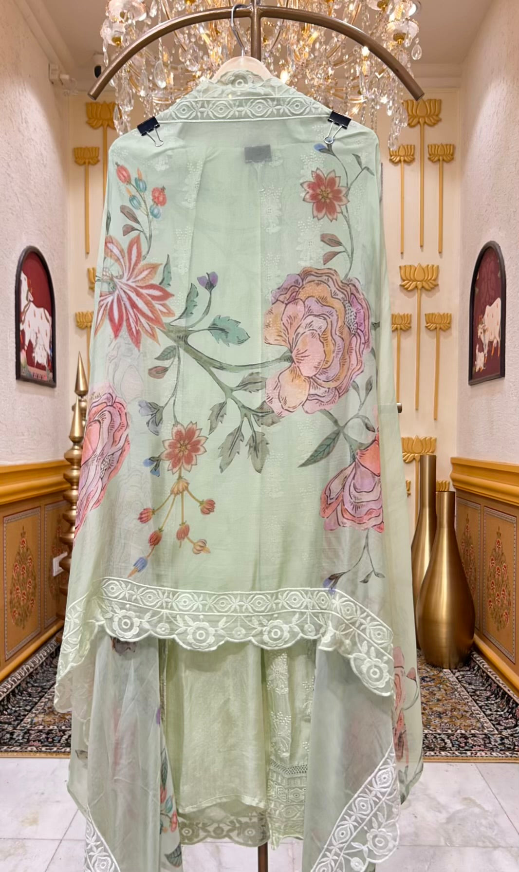 Aabira Lace Noor Suit (Green)