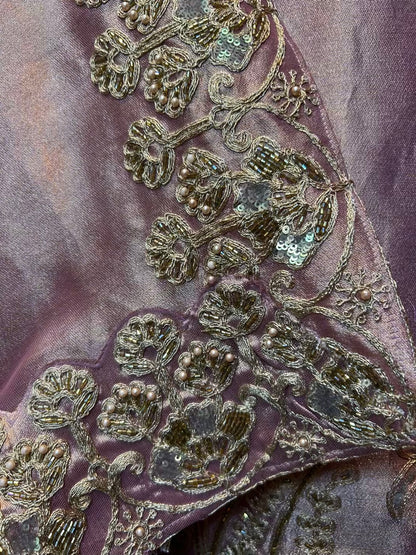 Sarvinoor Organza Suit (Lavender)