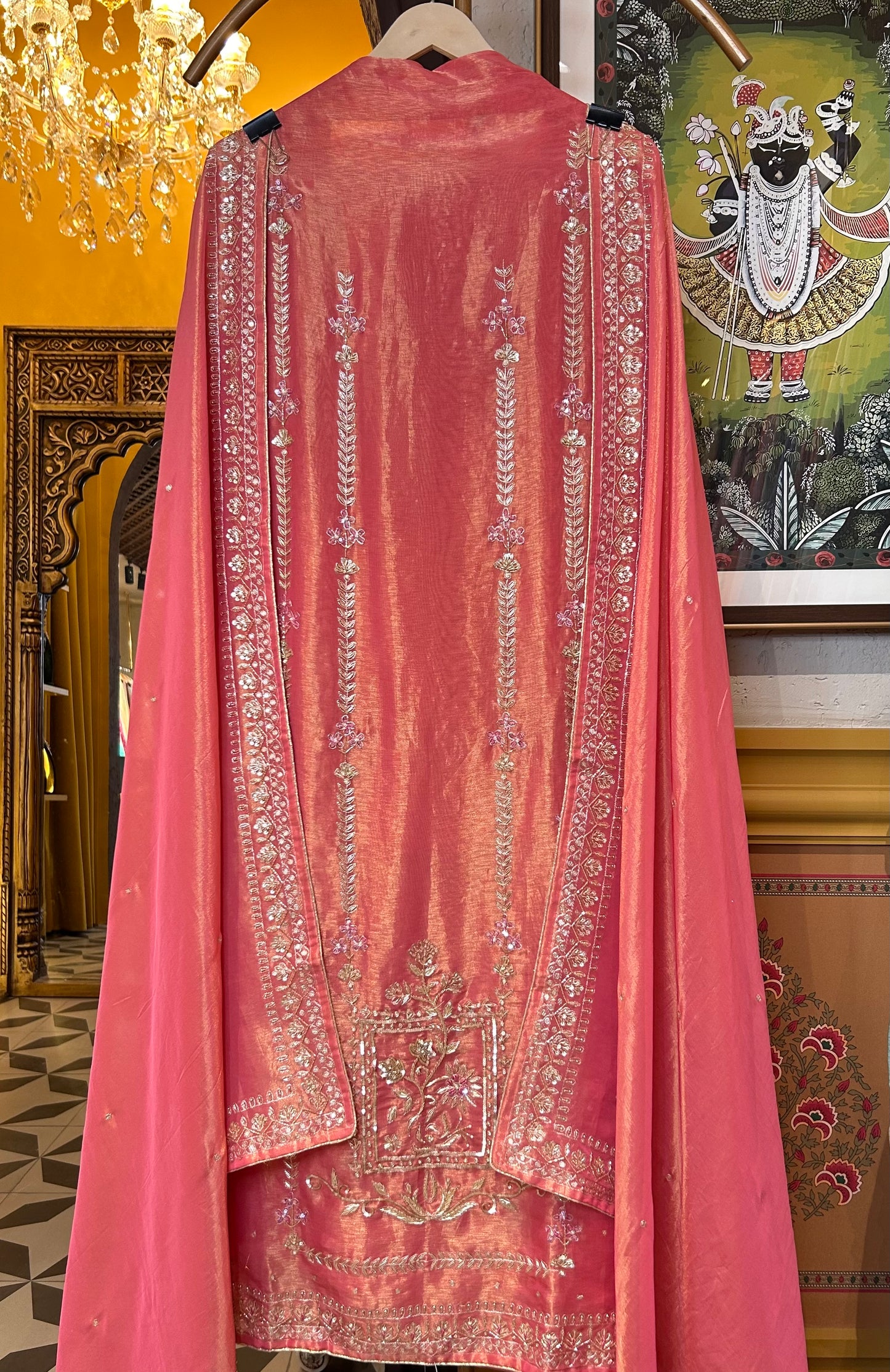 Saanvi Hand-Embroidered Organza Suit