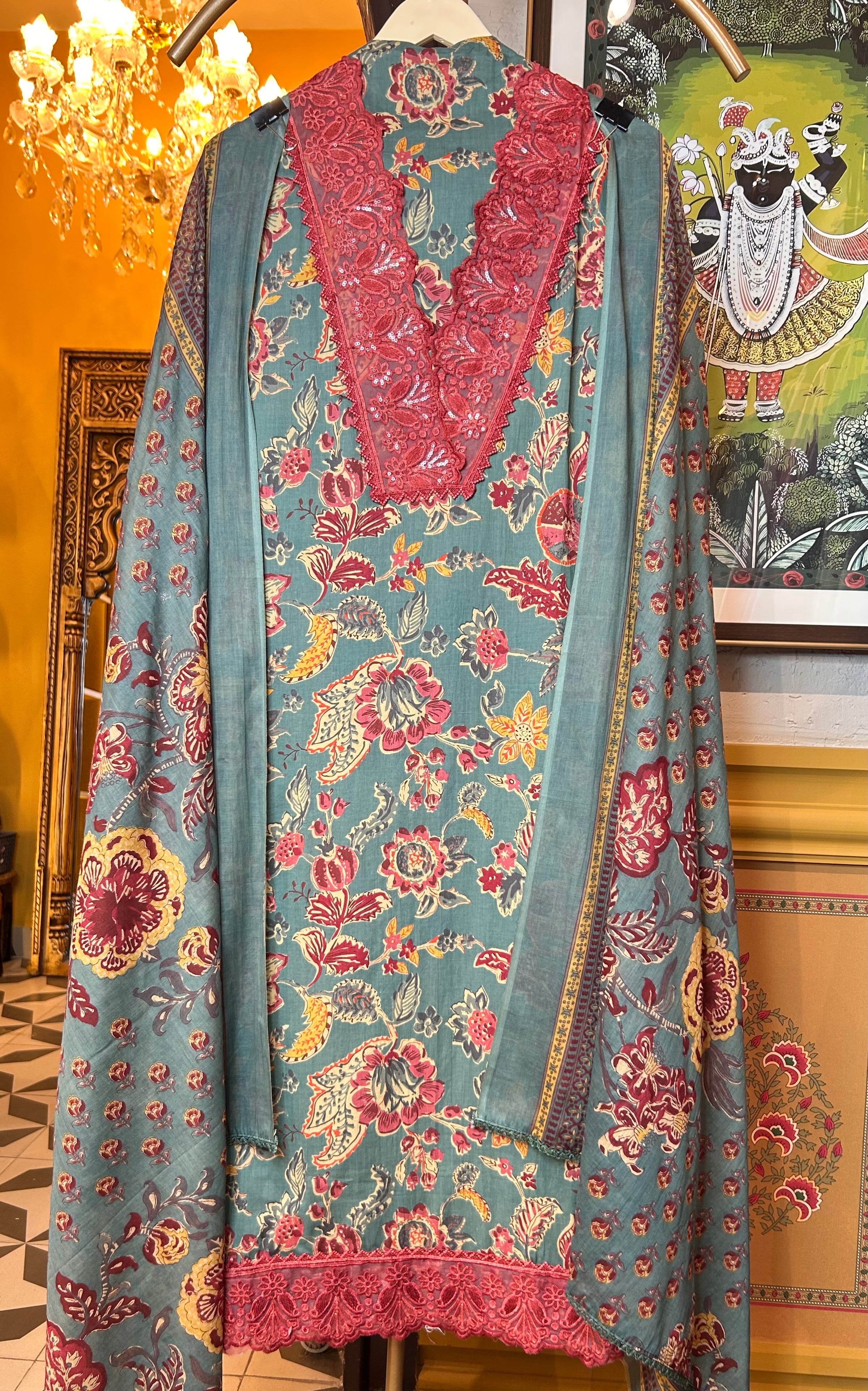 Rimjhim Cotton Suit (Blue)