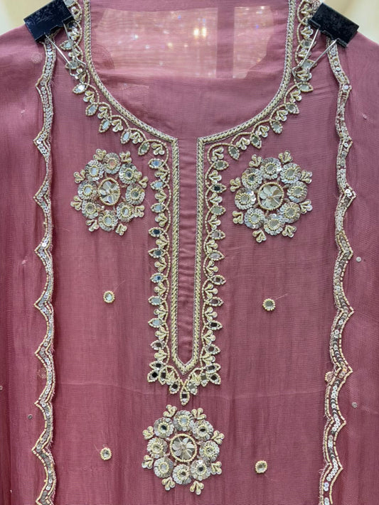 Zivaira Cutdana Organza Suit