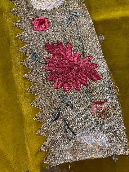 Aarini Zari Chanderi Suit (Mehendi Green)