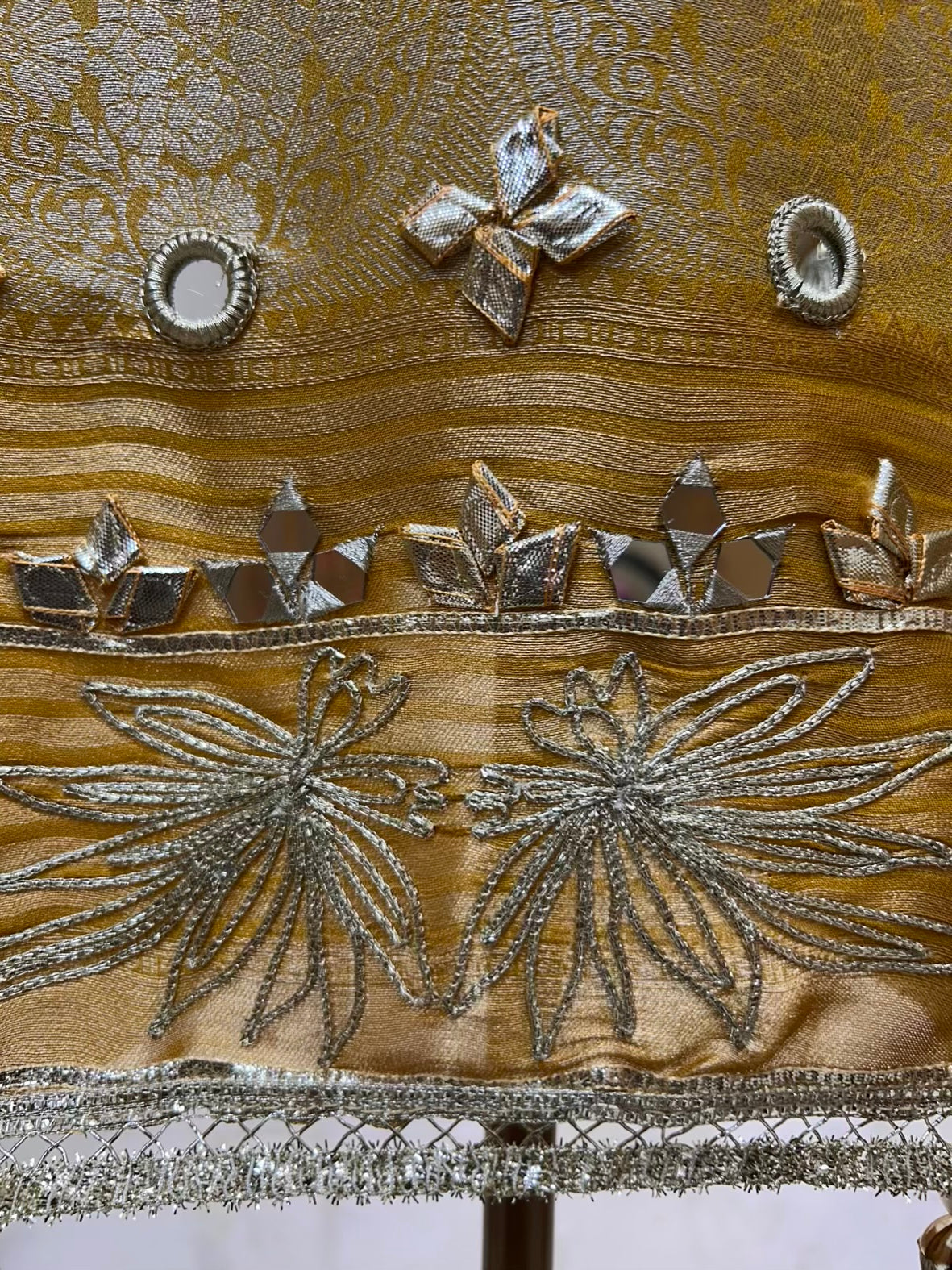 Sarnoor Gota Mirror Suit (Beige & Yellow)