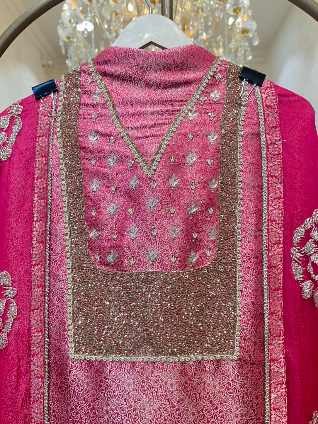 Zayla Banarasi Grace Suit (Magenta)