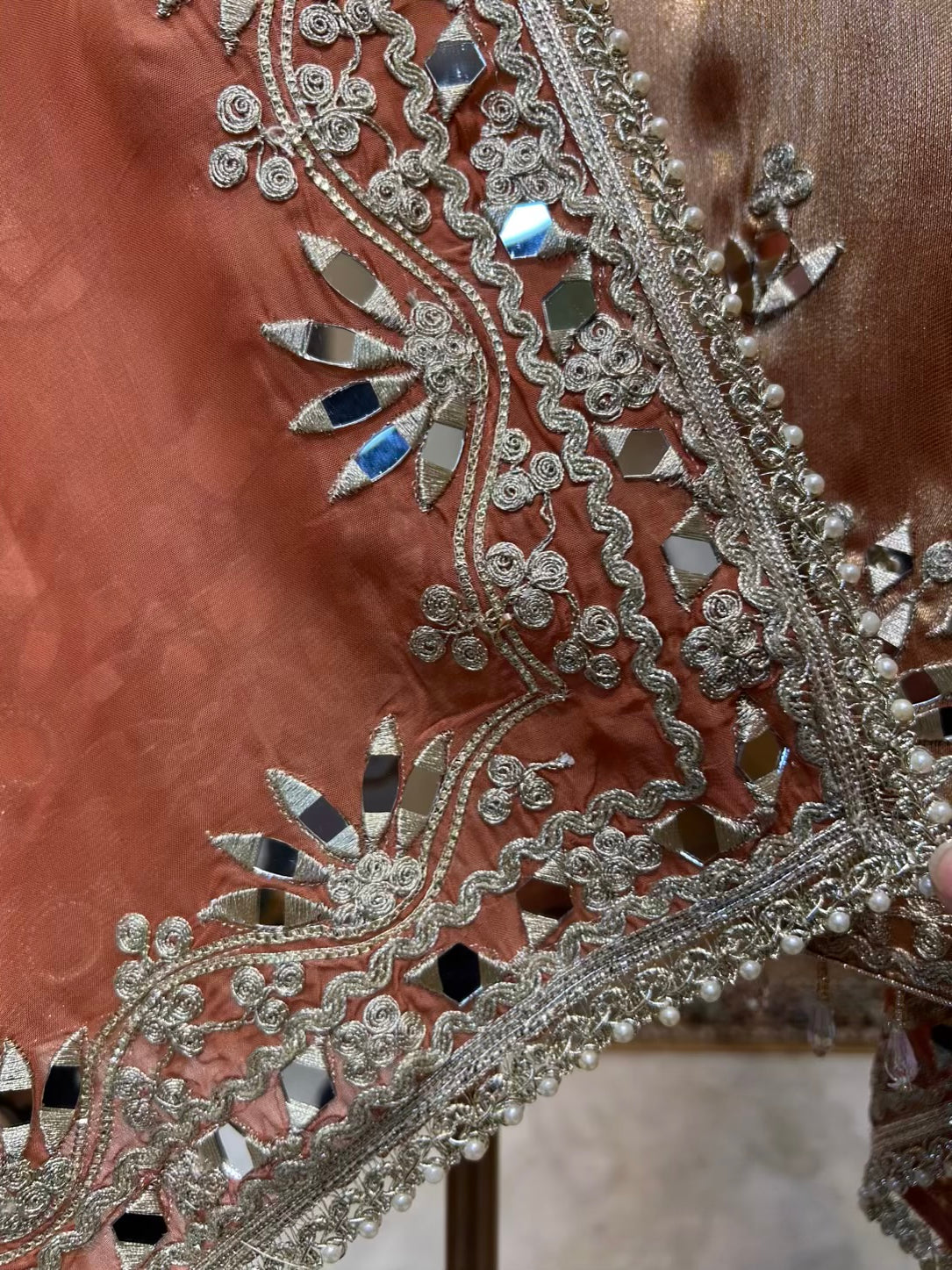 Afsara Aaina Gharara Luxe (Peach)