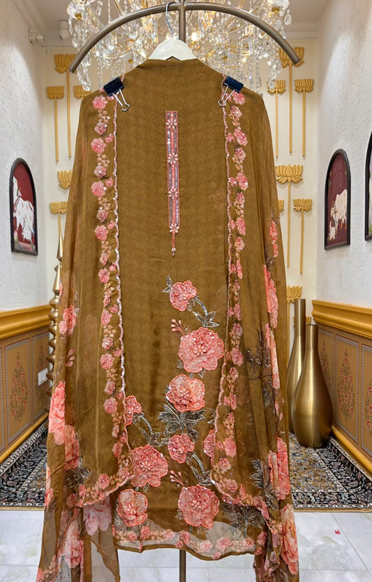 Zarhaya Karigari Suit (Mustard)