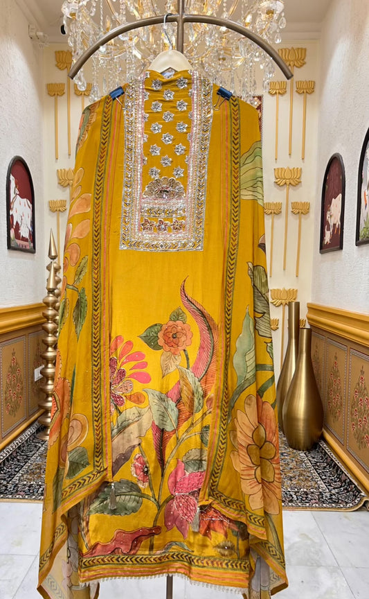 Aarifa Grace Printed Suit (Yellow)