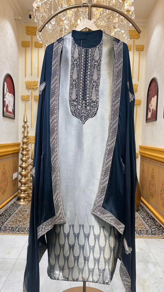 Aayra Zari Utsav Suit (Peacock Blue)