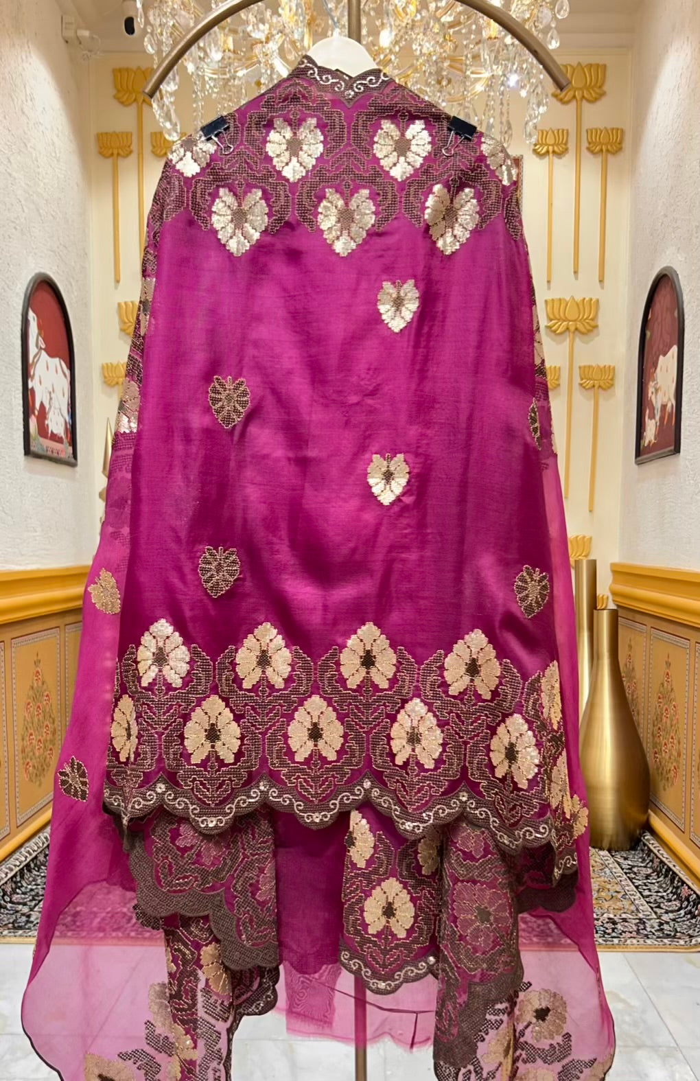 Zehriya Sequin Veil Suit (Purple)