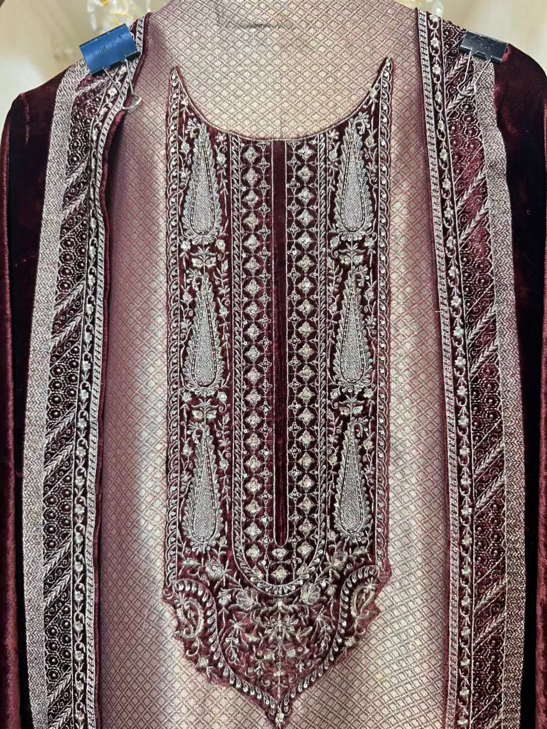Ruhsana Brocade Suit (Maroon)