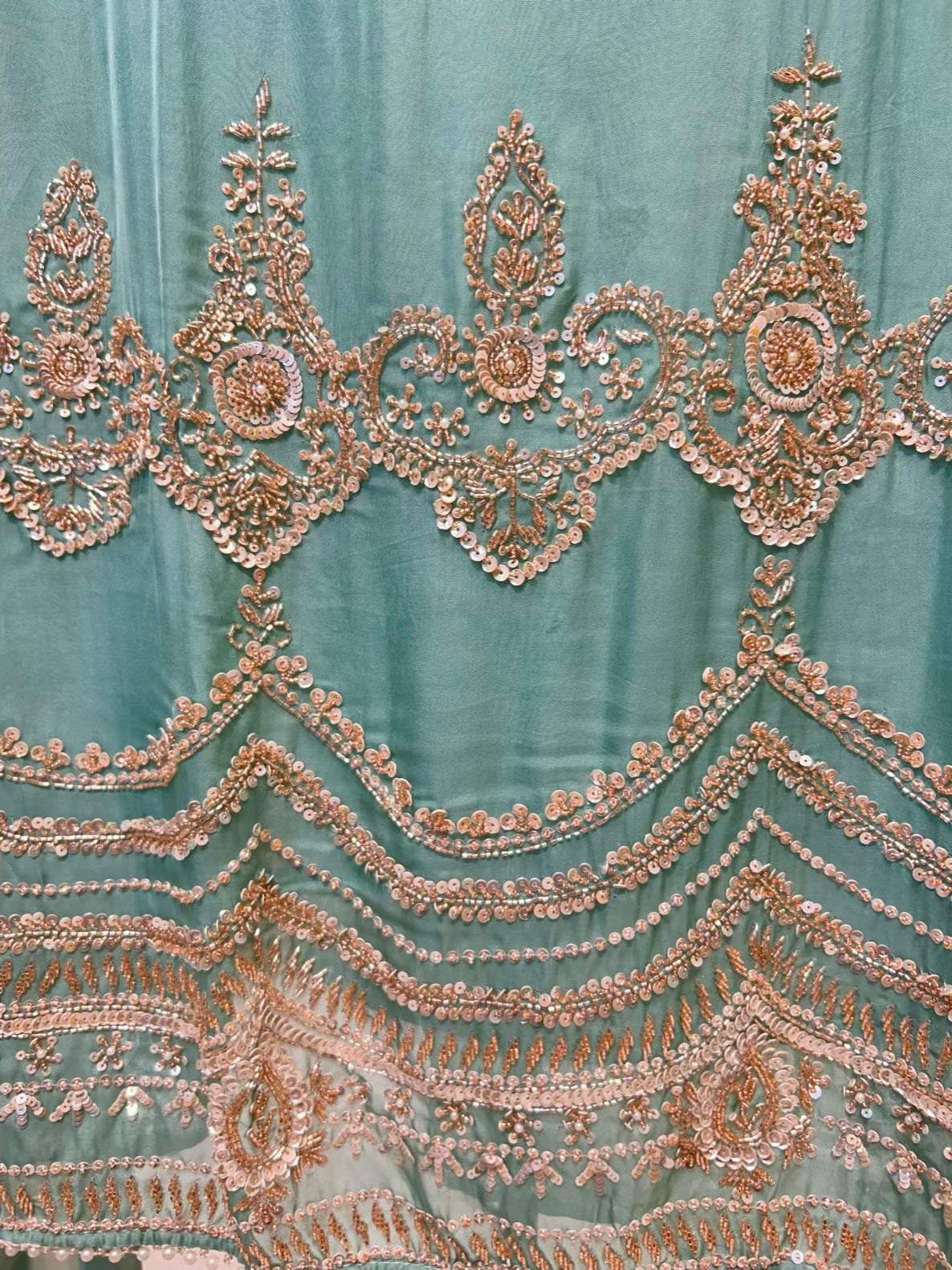 Zarqina Organza Gleam Suit (Sea Green)