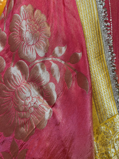 Gulbadan Crush Tissue Suit (Pink)