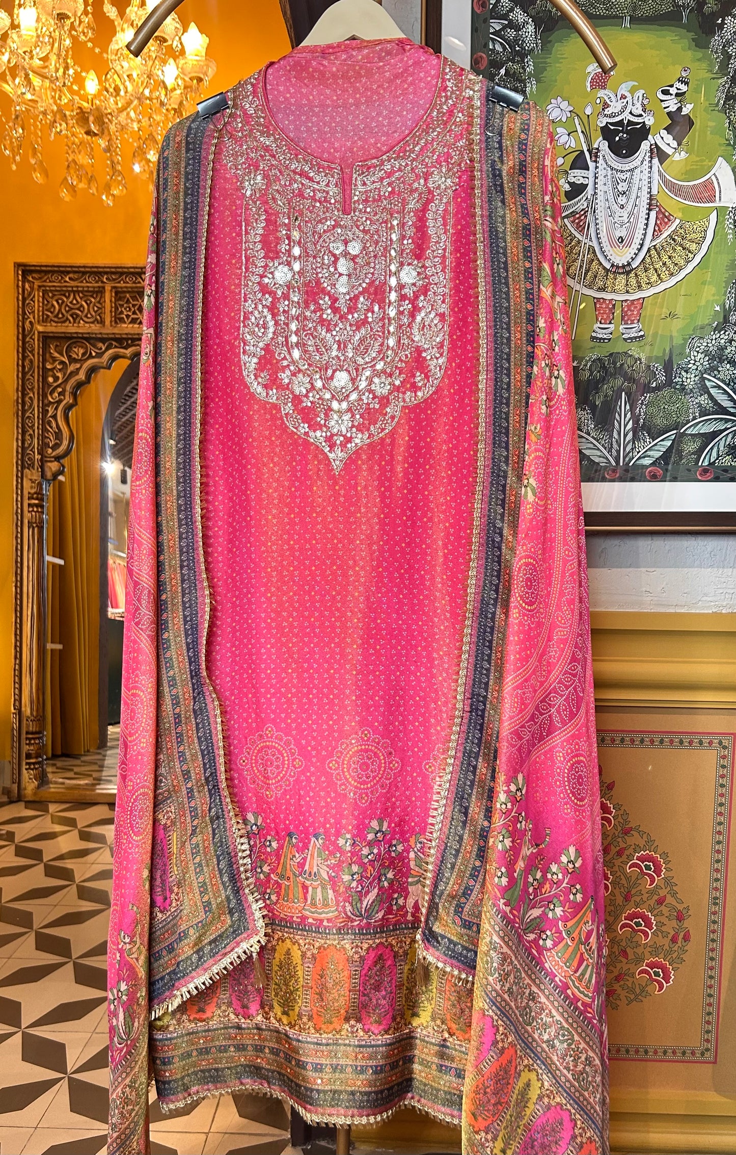 Zehraab Organza Suit (Pink)