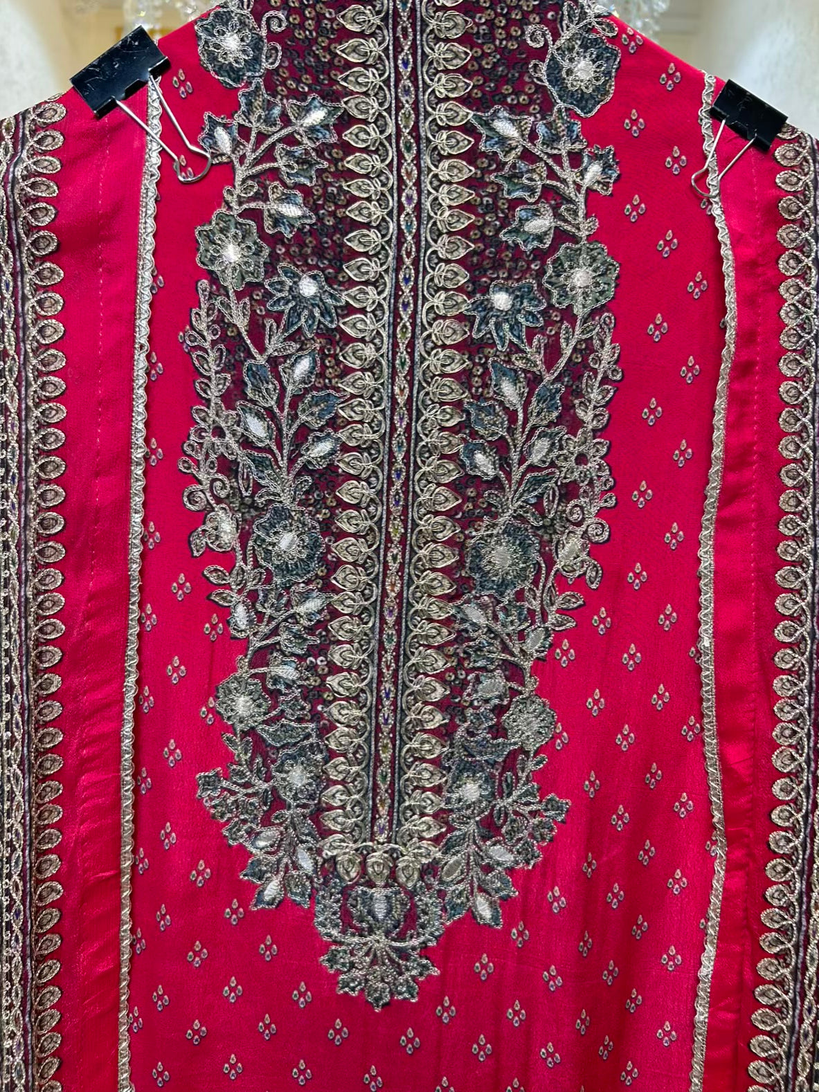 Ishqra Zari Bloom Suit (Magenta)