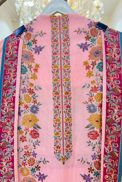Eshira Silk Printed Suit (Peach)