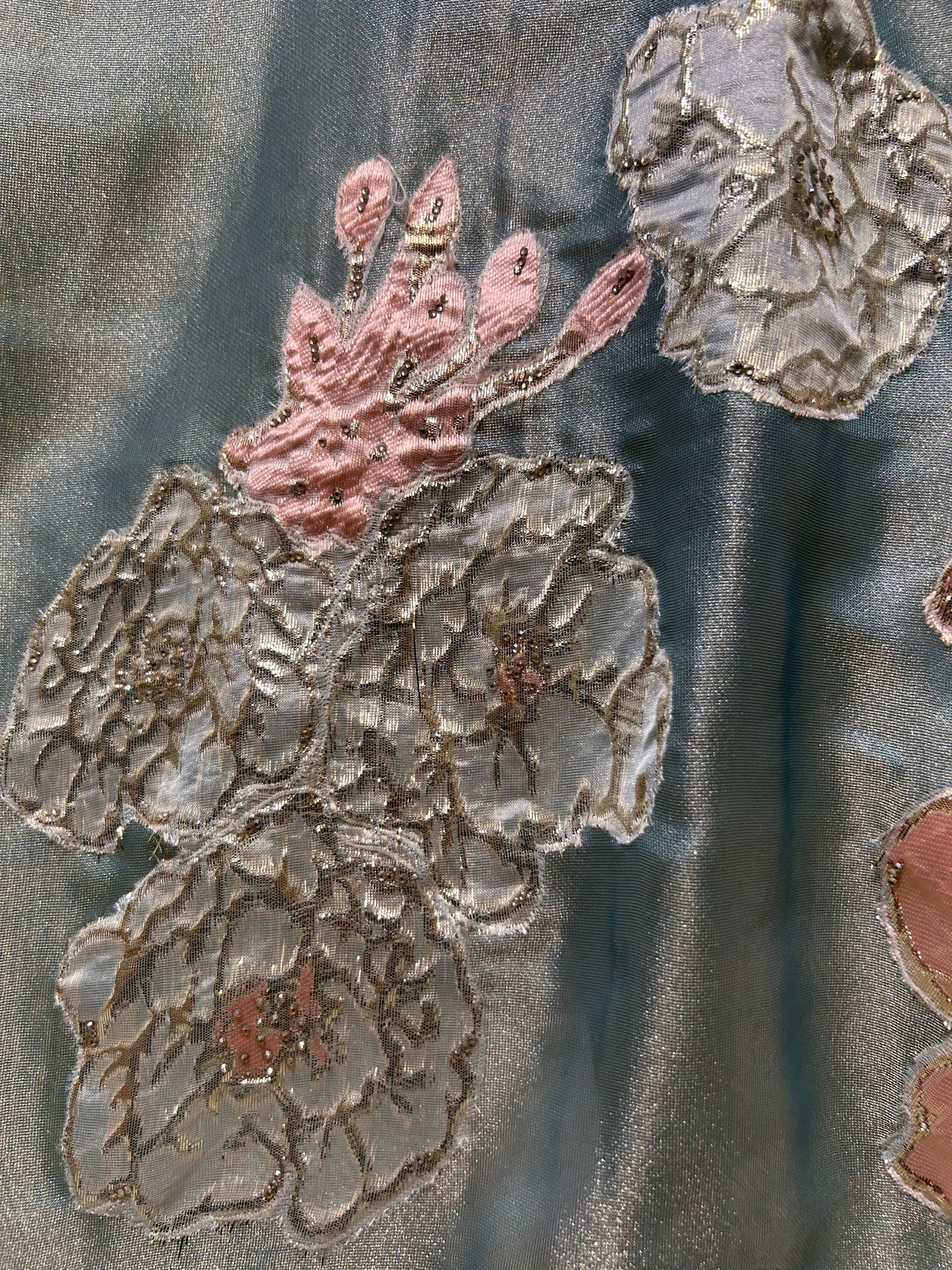 Satin Patra Kinari Suit (Sea Green)