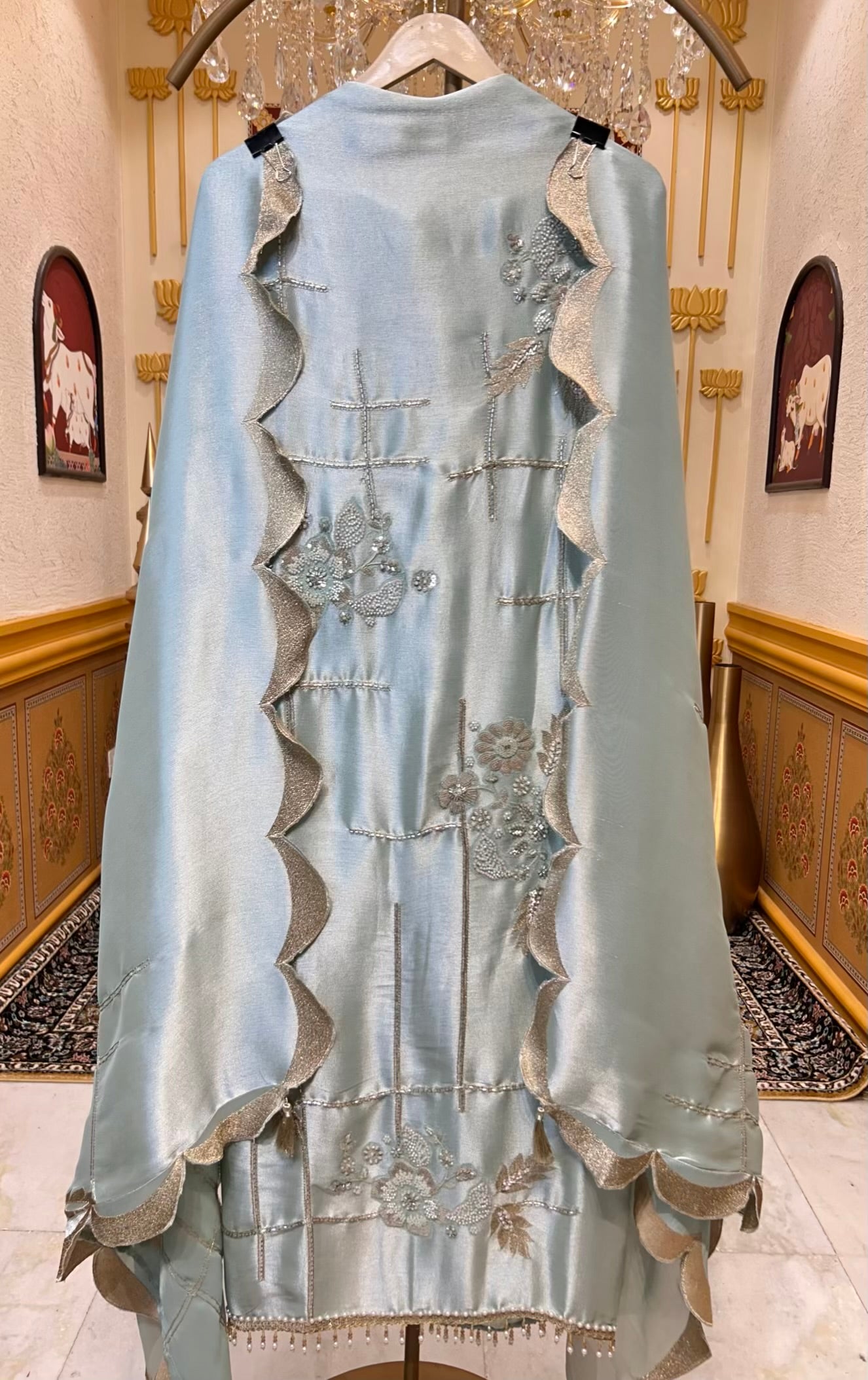 Mahira Veil Suit (Powder Green)