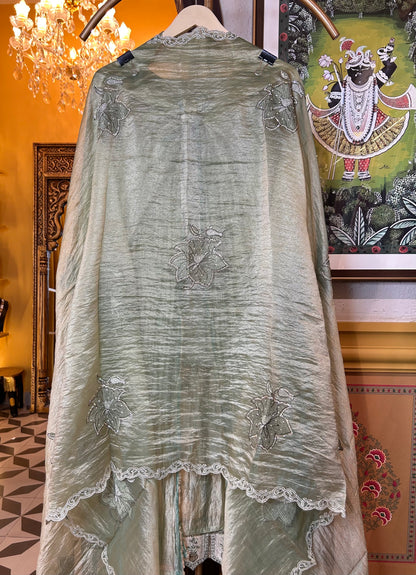 Sifat Shimmer Organza Suit (Green)